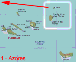 Map of Azores islands
