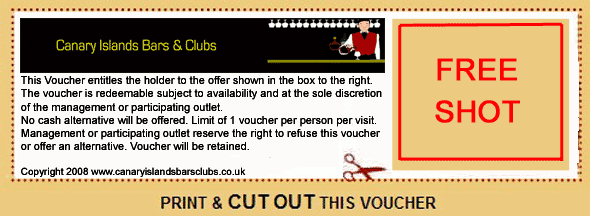 Free shot offer from Canary Islands bars and clubs